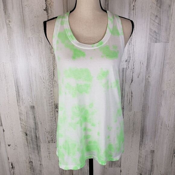 Sundry Tie Dye Lime Neon Tank Sz 1 - Picture 2 of 8